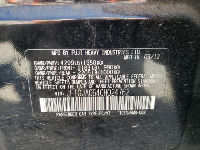 2012 SUBARU IMPREZA LI JF1GJAG64CH024762