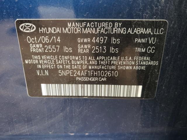 2015 HYUNDAI SONATA SE 5NPE24AF1FH102610