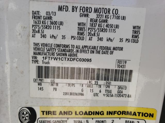 VIN WDDGF4HB6EA953135 2013 FORD F150 SUPER no.10