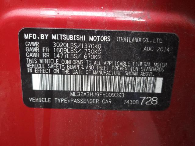 2015 MITSUBISHI MIRAGE DE ML32A3HJ9FH009393