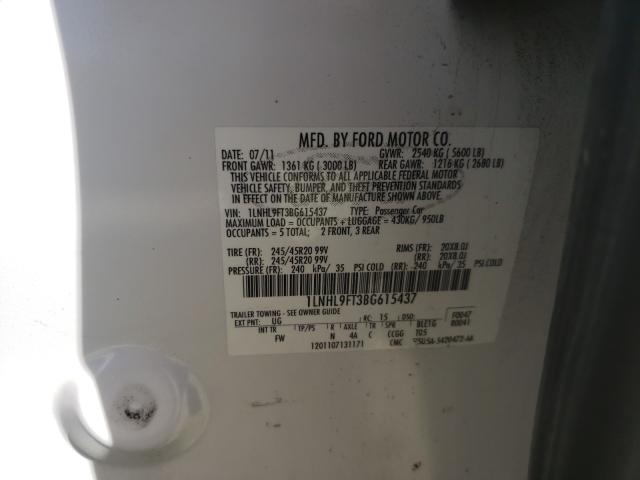 2011 LINCOLN MKS - 1LNHL9FT3BG615437