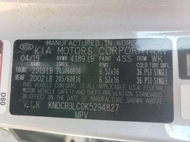 2019 KIA NIRO FE KNDCB3LC0K5294827