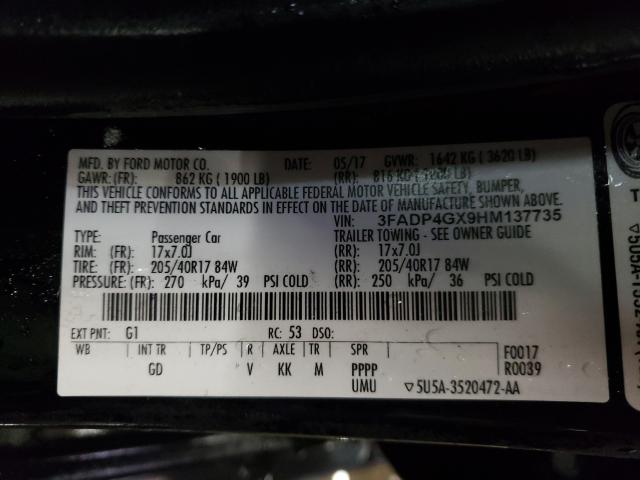 2017 FORD FIESTA ST 3FADP4GX9HM137735