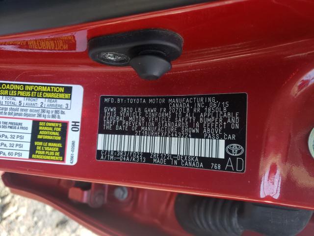 2015 TOYOTA COROLLA L 2T1BURHEXFC443224
