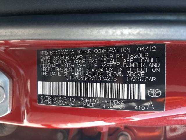 2012 TOYOTA SCION JTKKU4B49C1024275