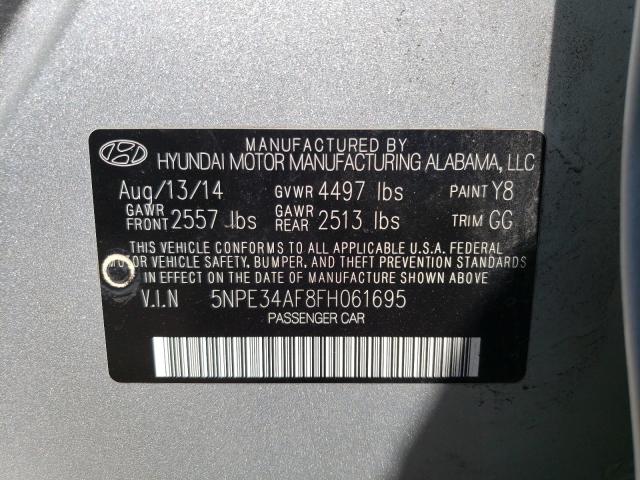 VIN 1V2WE2CA2PC225717 2015 HYUNDAI SONATA SPO no.10