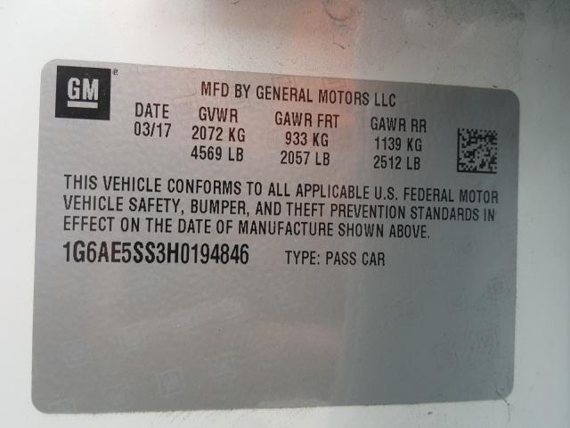 2017 CADILLAC ATS PREMIU 1G6AE5SS3H0194846