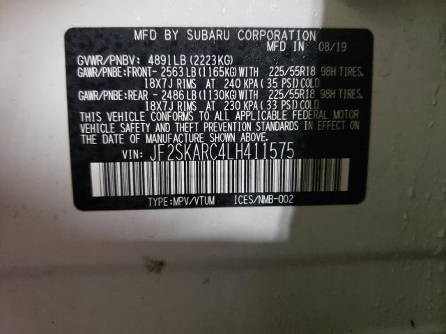 2020 SUBARU FORESTER S JF2SKARC4LH411575