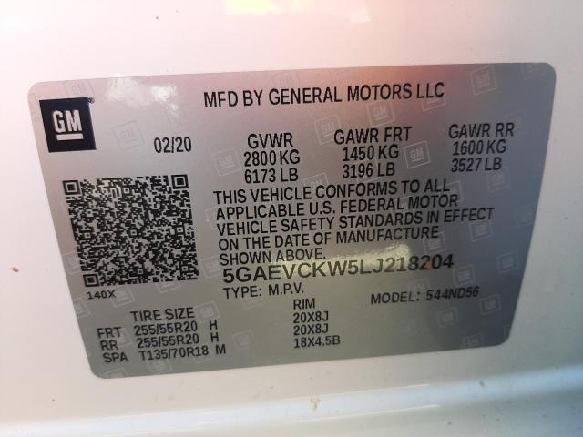 2020 BUICK ENCLAVE AV 5GAEVCKW5LJ218204