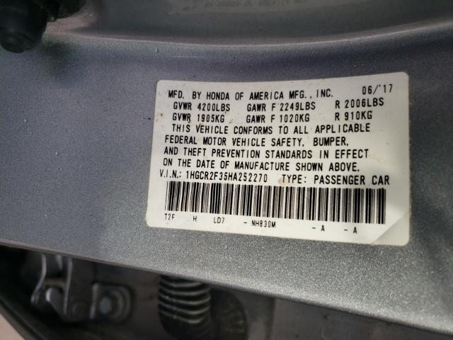 2017 HONDA ACCORD LX 1HGCR2F35HA252270