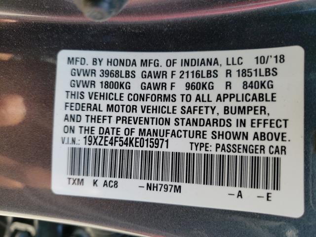 2019 HONDA INSIGHT EX 19XZE4F54KE015971