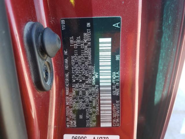 2010 TOYOTA SIENNA CE 5TDKK4CC2AS339678