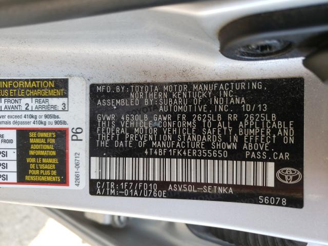 2014 TOYOTA CAMRY L 4T4BF1FK4ER355650