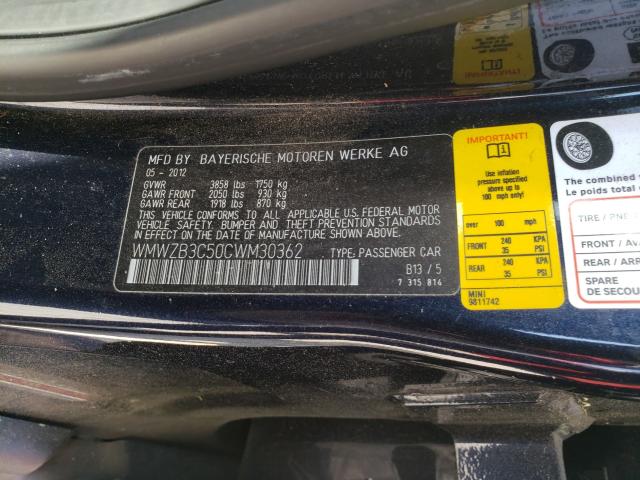 2012 MINI COOPER COU WMWZB3C50CWM30362