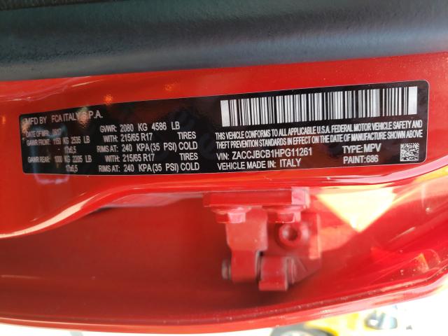 2017 JEEP RENEGADE T ZACCJBCB1HPG11261