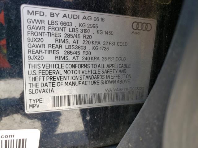 2017 AUDI Q7 PRESTIG WA1VAAF71HD023332