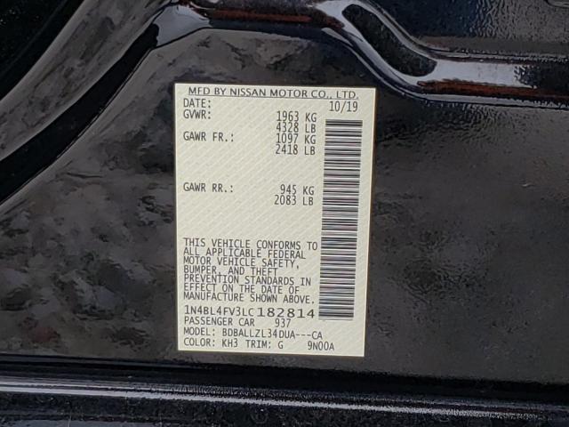 2020 NISSAN ALTIMA PLA 1N4BL4FV3LC182814