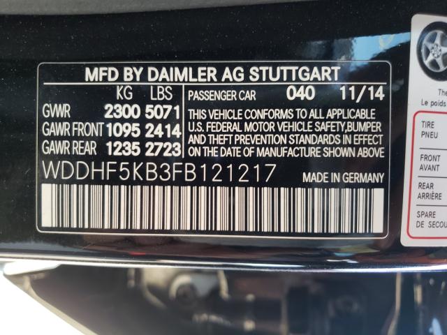 2015 MERCEDES-BENZ 250SE WDDHF5KB3FB121217