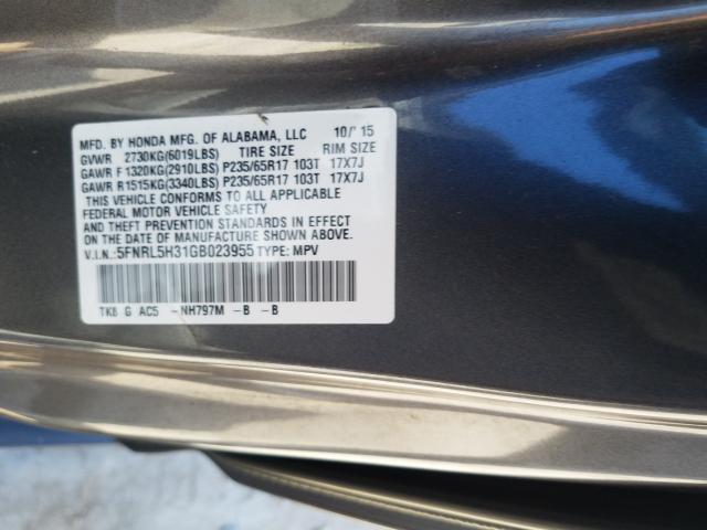 2016 HONDA ODYSSEY SE 5FNRL5H31GB023955