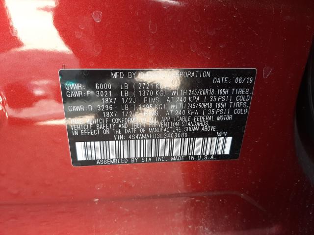 2020 SUBARU ASCENT PRE 4S4WMAFD3L3403080