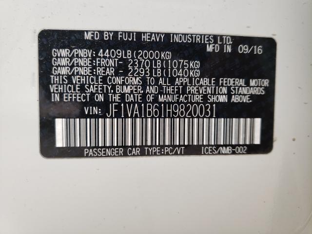 2017 SUBARU WRX JF1VA1B61H9820031