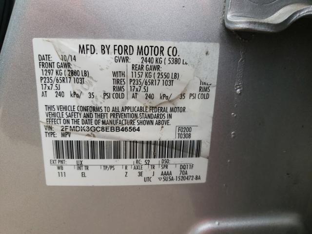 VIN 5NMZT3LB6JH090463 2014 FORD EDGE SE no.10