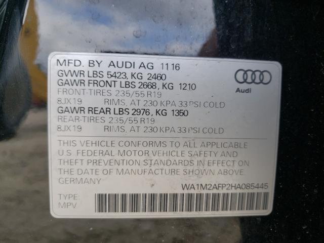 VIN WA1M2AFP2HA085445 2017 Audi Q5, Premium Plus no.10