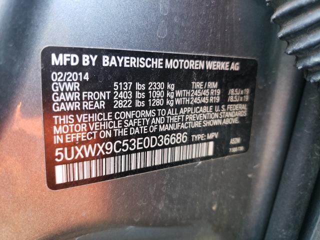 VIN 5UXFG8C55EL592544 2014 BMW X3 XDRIVE2 no.10