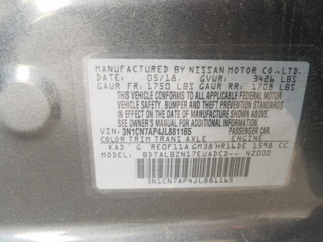 2018 NISSAN VERSA S 3N1CN7AP4JL881165