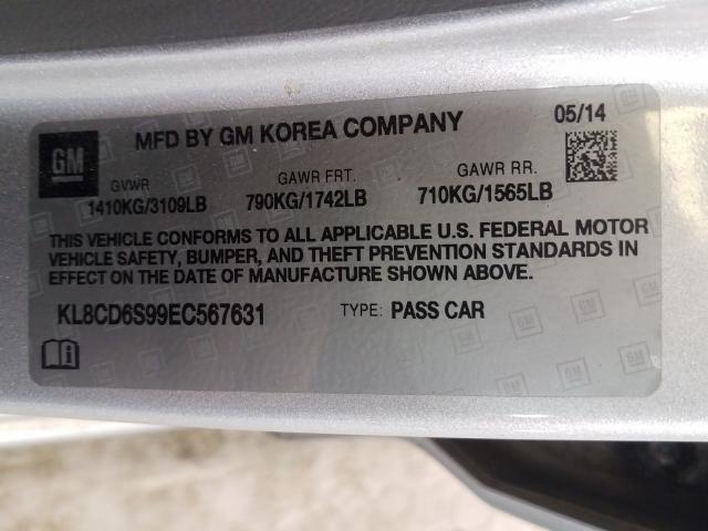2014 CHEVROLET SPARK KL8CD6S99EC567631