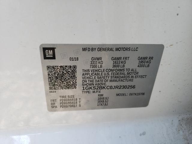 2018 GMC YUKON SLT 1GKS2BKC0JR230256