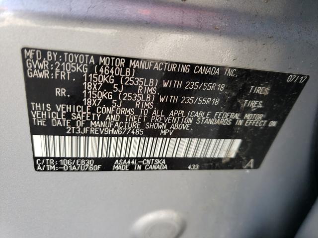 2017 TOYOTA RAV4 SE 2T3JFREV9HW677485