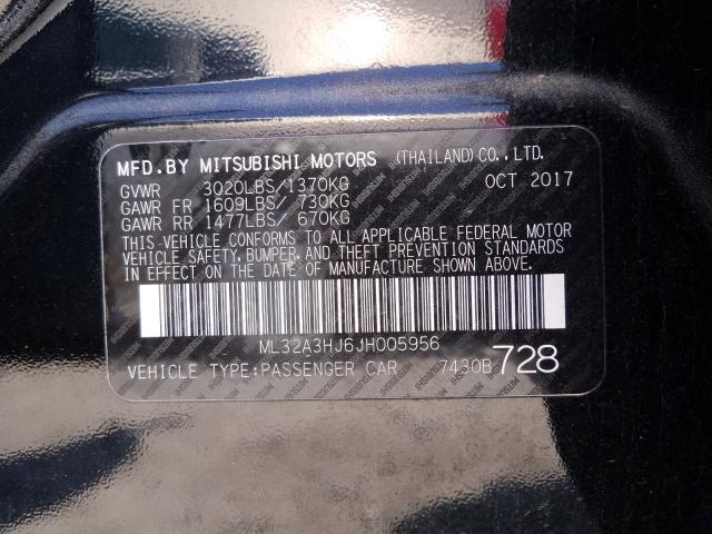 2018 MITSUBISHI MIRAGE ES ML32A3HJ6JH005956