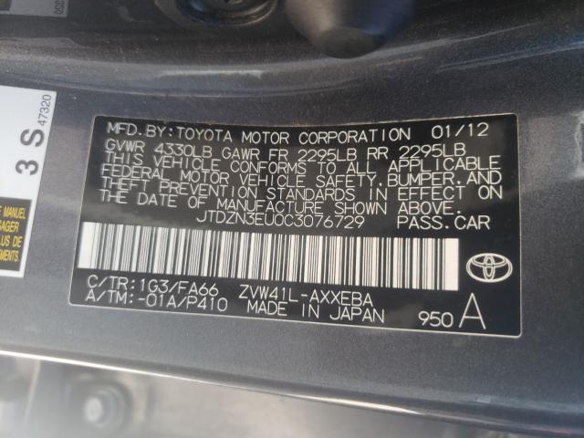 2012 TOYOTA PRIUS V JTDZN3EU0C3076729