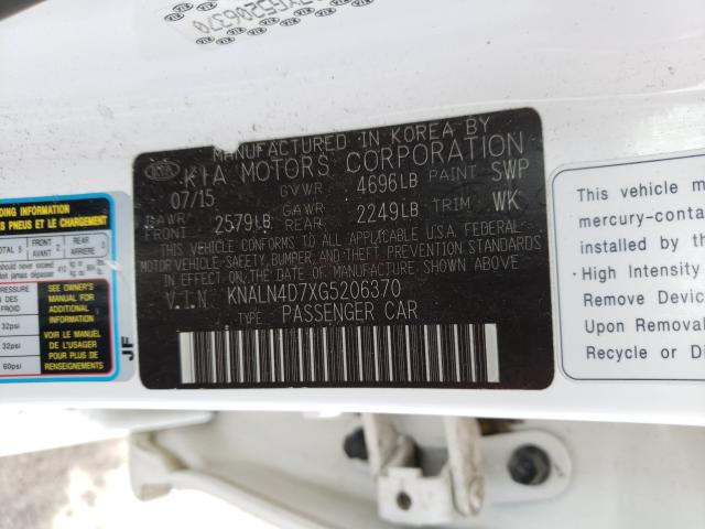 2016 KIA CADENZA LU KNALN4D7XG5206370