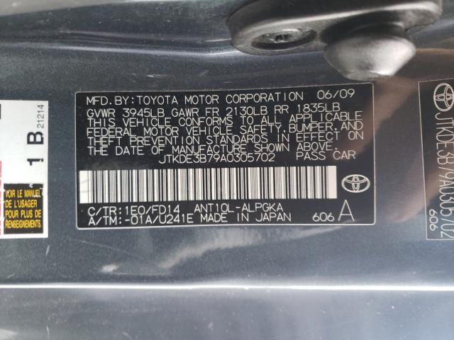 2010 TOYOTA SCION JTKDE3B79A0305702
