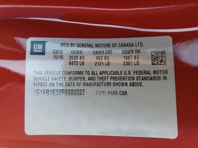 2015 CHEVROLET CAMARO LS 2G1FB1E32F9309327