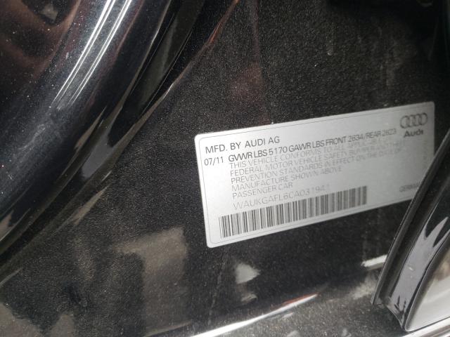 2012 AUDI S4 PRESTIG WAUKGAFL6CA031941