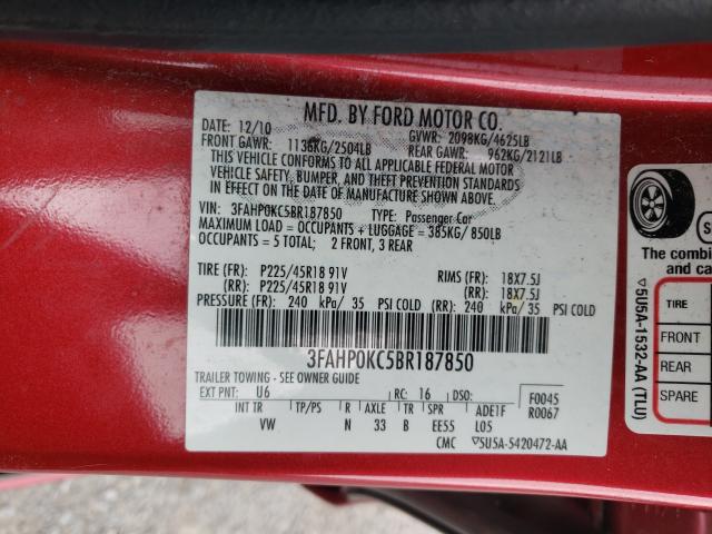 2011 FORD FUSION SPO 3FAHP0KC5BR187850