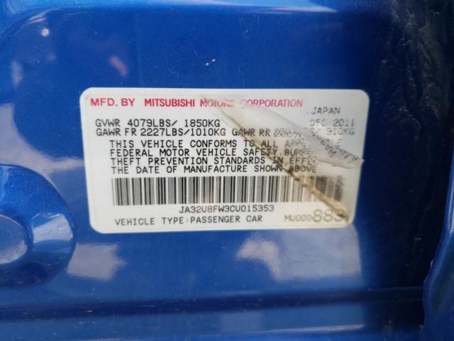 2012 MITSUBISHI LANCER GT JA32U8FW3CU015353