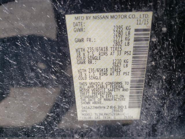 2015 NISSAN MURANO SL 5N1AZ2MH9FN286301