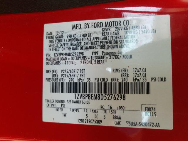 2013 FORD MUSTANG 1ZVBP8EM8D5276298