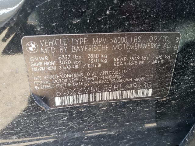 2011 BMW X5 XDRIVE5 5UXZV8C58BL419230
