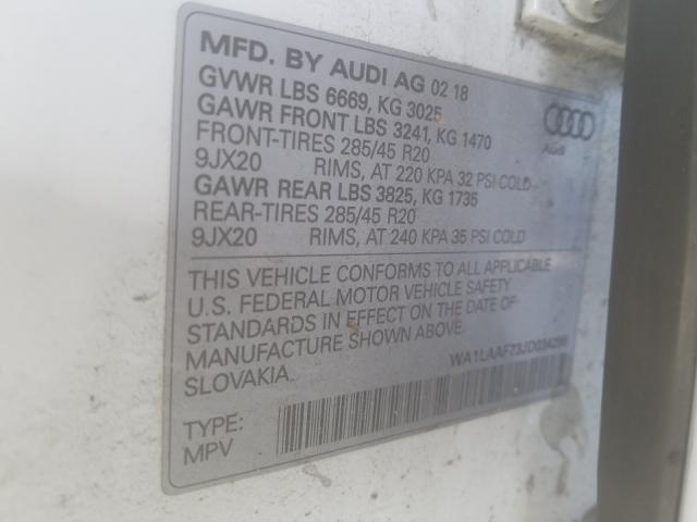 VIN WA1LAAF73JD034295 2018 Audi Q7, Premium Plus no.10