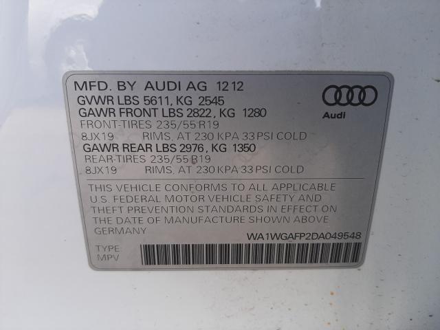 2013 AUDI Q5 PRESTIG WA1WGAFP2DA049548