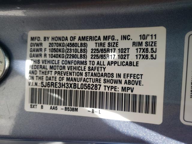 2011 HONDA CRV LX 5J6RE3H3XBL056287