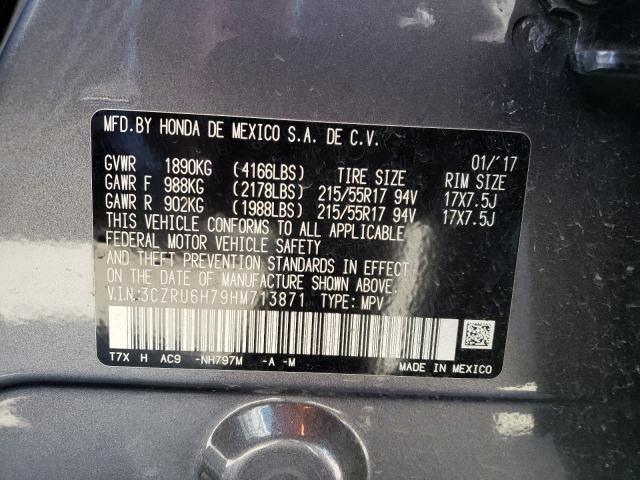 3CZRU6H79HM713871 Honda Hr-V Exl 2017. Фото: 9