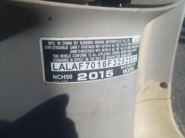 2015 HONDA NCH50 LALAF7016F3202503