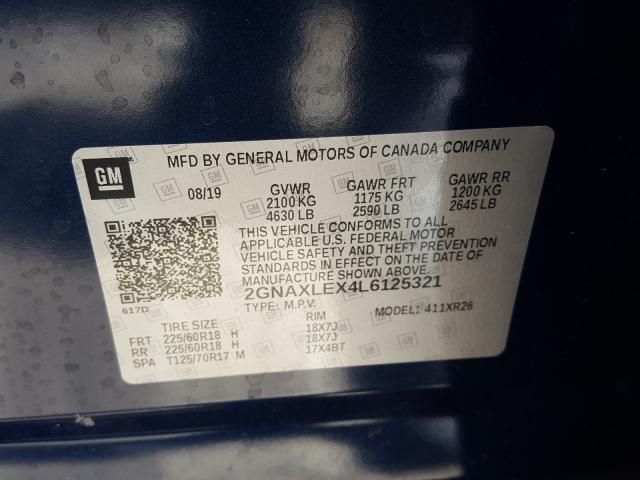 2020 CHEVROLET EQUINOX LT 2GNAXLEX4L6125321