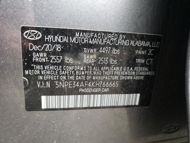2019 HYUNDAI SONATA LIM 5NPE34AF4KH766665